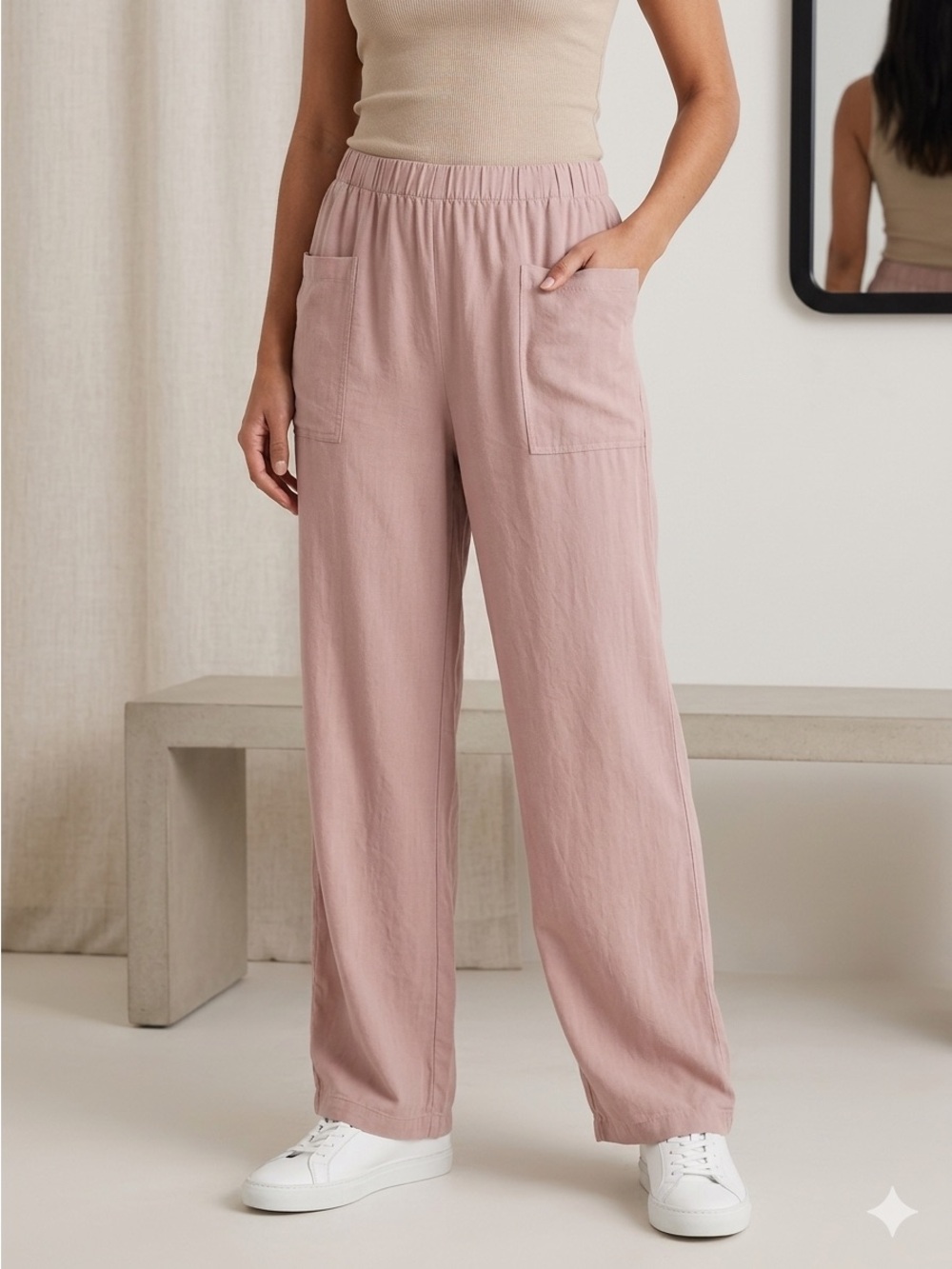 Relaxed Fit Lounge Pants in Dusty Rose